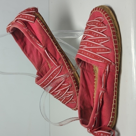Tory Burch Azalea Logo grosgrain Espadrille flat shoes women's size 7 - Picture 11 of 16